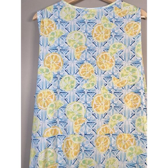 Lands' End Citrus Lemon Lime Women's 3X Ruffle Hem‎ Wrap Sun Dress Swim Coverup - Picture 7 of 15